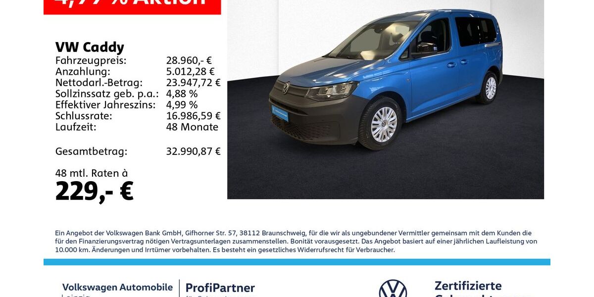 VW Caddy 15.943 km 28.960 &euro; Leipzig 04178