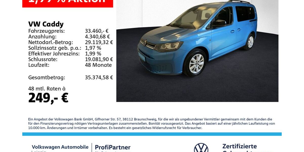 VW Caddy 11.360 km 32.960 &euro; Leipzig 04178