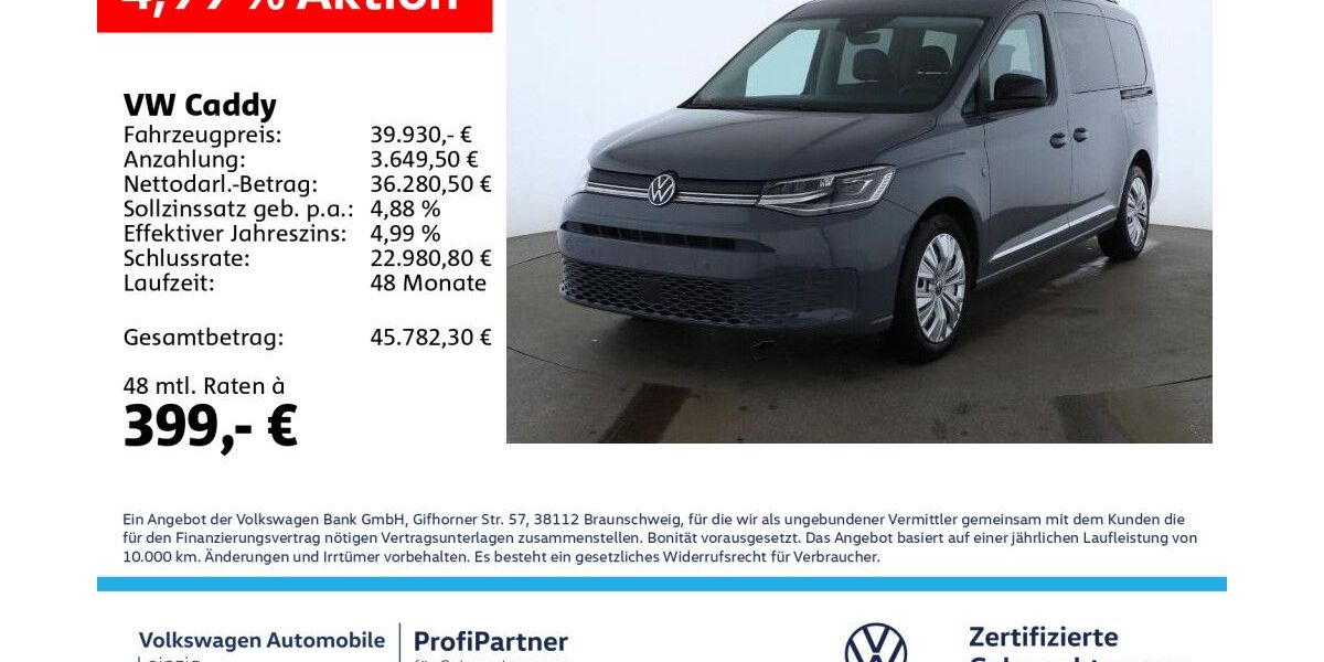 VW Caddy Maxi 29.235 km 39.930 &euro; Leipzig 04178