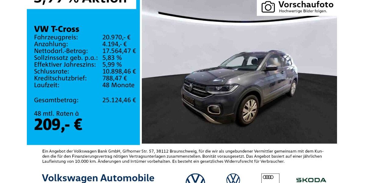 VW T-Cross 39.854 km 20.970 &euro; Leipzig 04277