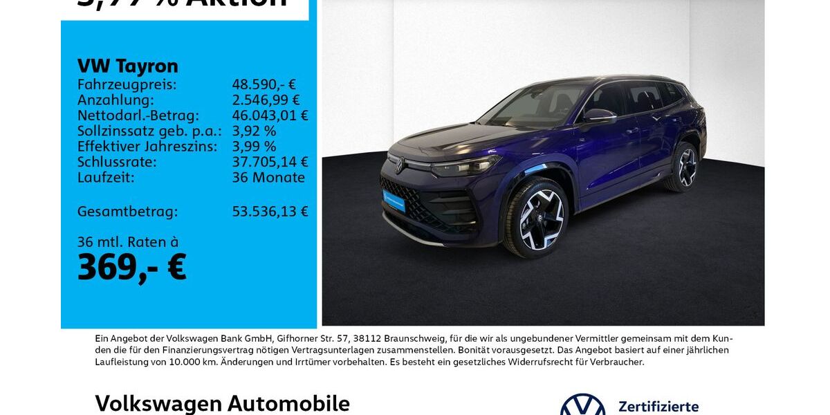 VW Tayron 7.658 km 47.490 &euro; Leipzig 04178