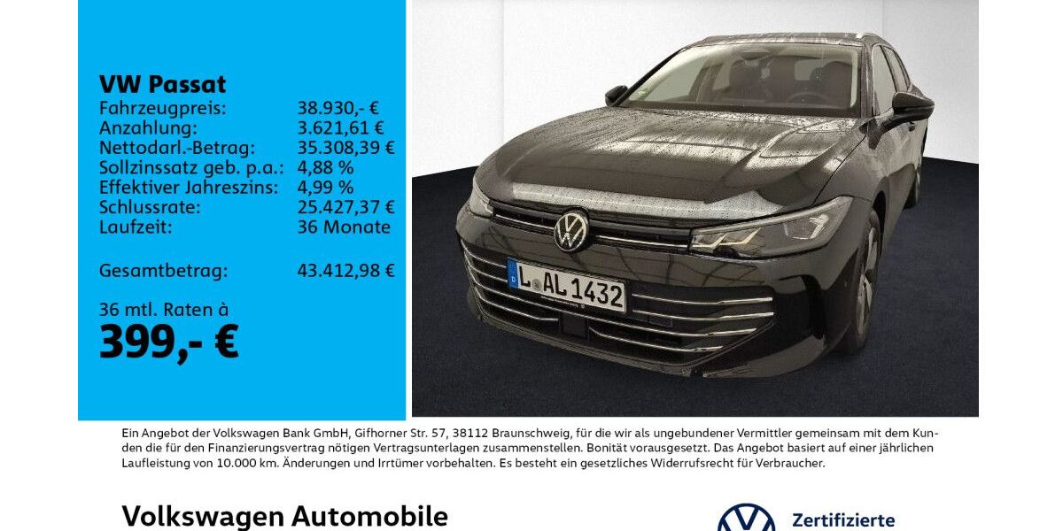 VW Passat Variant 10.900 km 38.930 &euro; Leipzig 04178