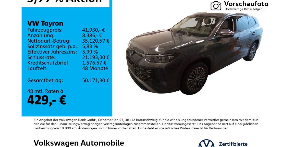 VW Tayron 11.921 km 41.930 &euro; Leipzig 04277