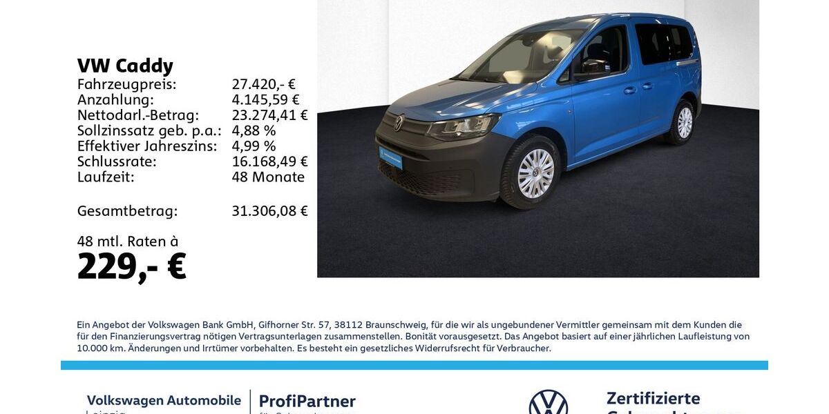 VW Caddy 15.943 km 26.620 &euro; Leipzig 04178