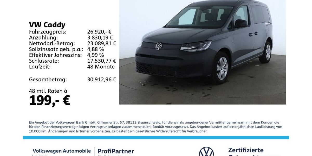 VW Caddy 7.920 km 26.450 &euro; Leipzig 04178