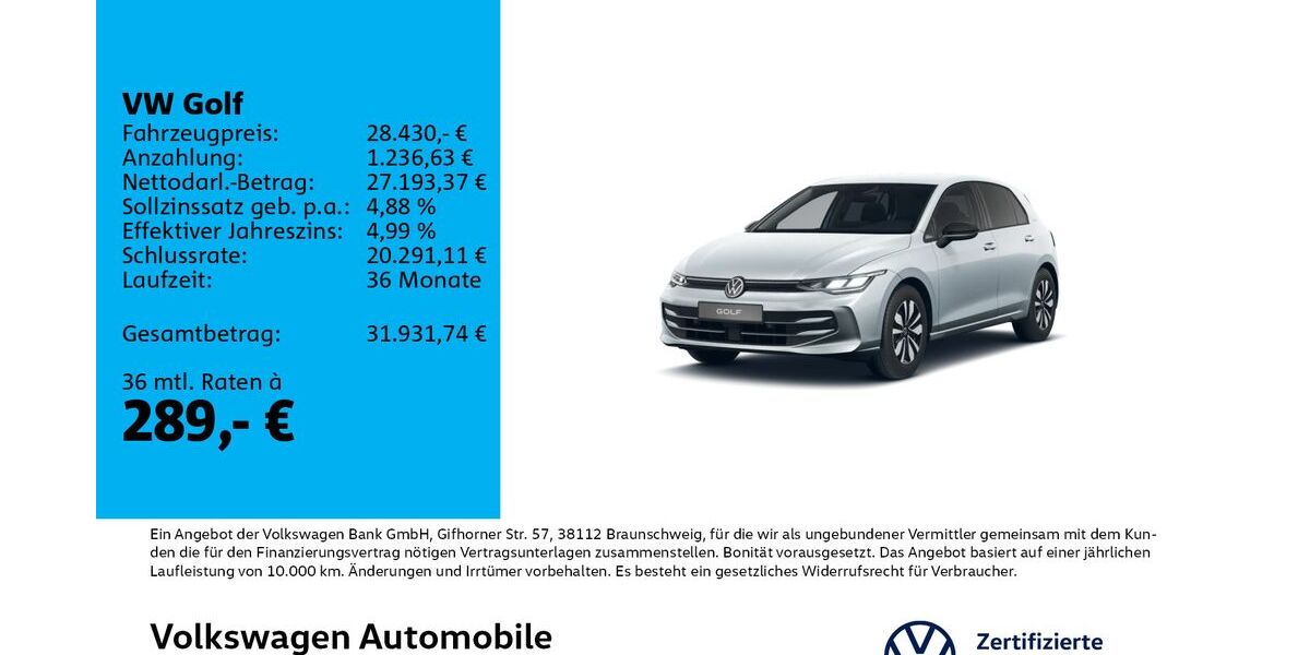 VW Golf 12.500 km 27.430 &euro; Leipzig 04178