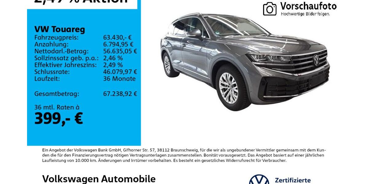 VW Touareg 14.520 km 62.430 &euro; Leipzig 04178