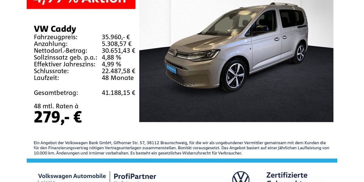 VW Caddy 12.748 km 35.960 &euro; Leipzig 04178