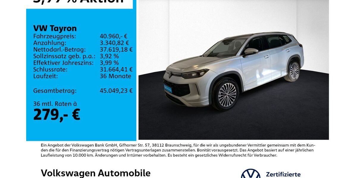 VW Tayron 19.903 km 39.490 &euro; Leipzig 04178