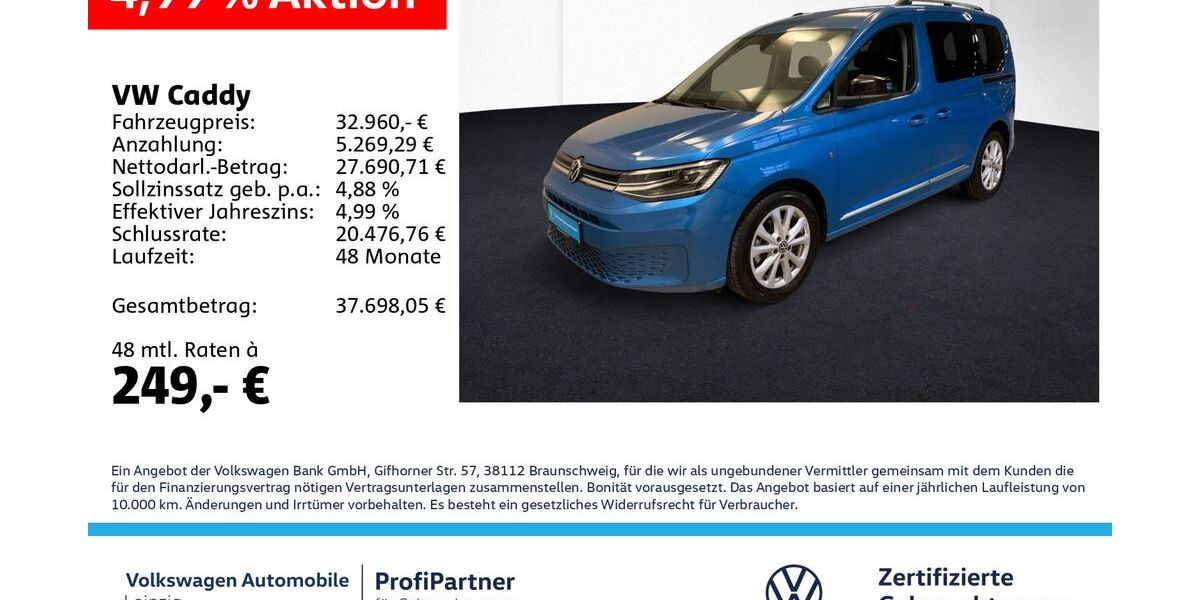 VW Caddy 14.789 km 29.990 &euro; Leipzig 04178