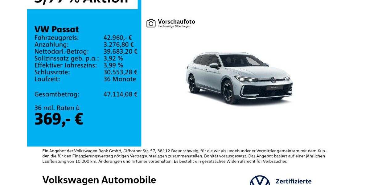 VW Passat 4.383 km 41.490 &euro; Leipzig 04178