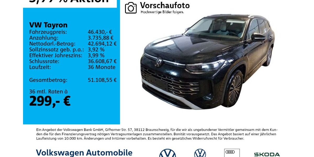 VW Tayron 11.244 km 45.930 &euro; Leipzig 04178