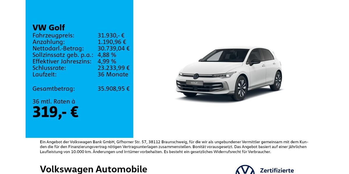VW Golf 14.500 km 30.730 &euro; Leipzig 04178