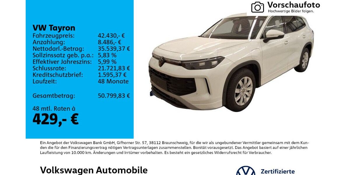 VW Tayron 13.772 km 42.430 &euro; Leipzig 04277