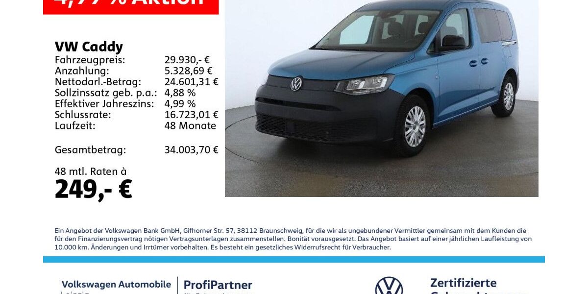 VW Caddy 15.935 km 29.930 &euro; Leipzig 04178