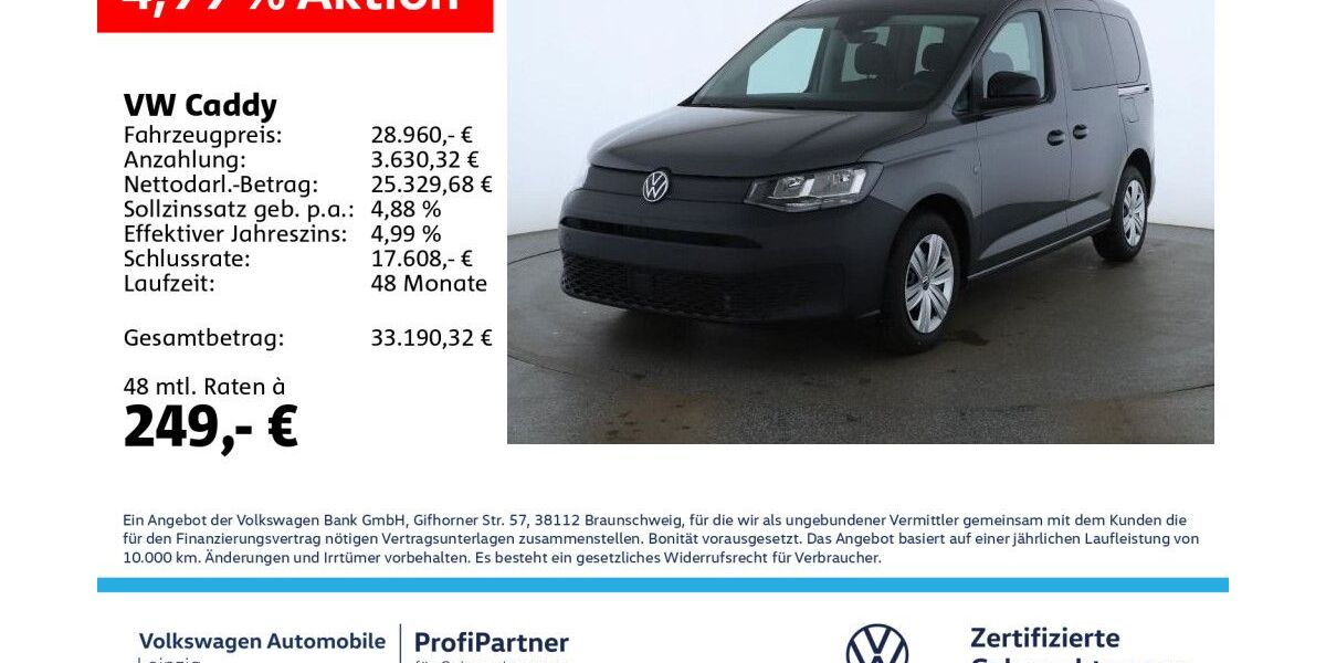 VW Caddy 15.013 km 28.390 &euro; Leipzig 04178